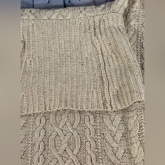 Lauren Ralph Lauren Cream Classic Cable Knit Cottagecore Turtleneck Sweater XL - Picture 10 of 13